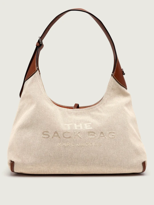 Zdjęcie produktu Marc Jacobs Hobo The Leather-Trim Canvas Belted Sack Bag | z dodatkiem skóry beżowy