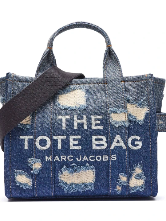Zdjęcie produktu Marc Jacobs Jeansowy kuferek The Rip And Repair Denim Small Tote Bag niebieski