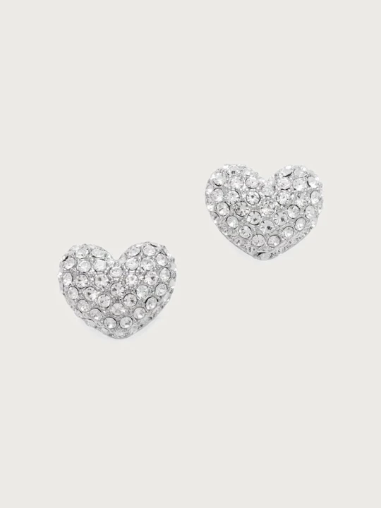 Zdjęcie produktu MARC JACOBS kolczyki damskie mosiężne PAVE BALLOON HEART srebrny