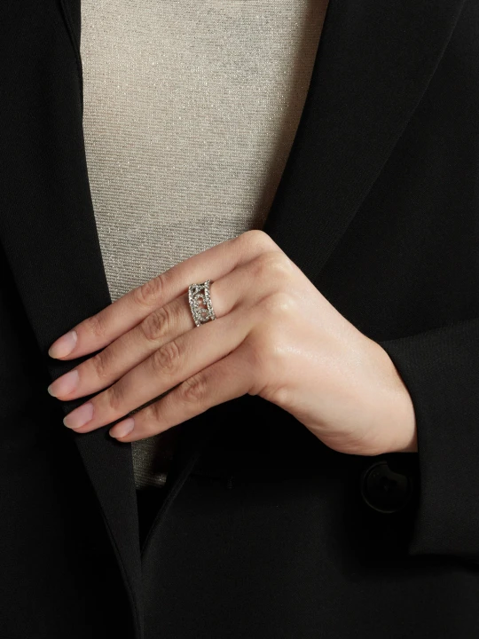Zdjęcie produktu Marc Jacobs Pierścionek MONOGRAM CRYSTAL srebrny