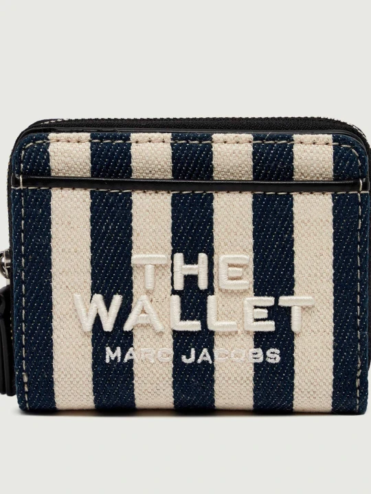 Zdjęcie produktu Marc Jacobs Portfel The Stripe Canvas Mini Compact granatowy