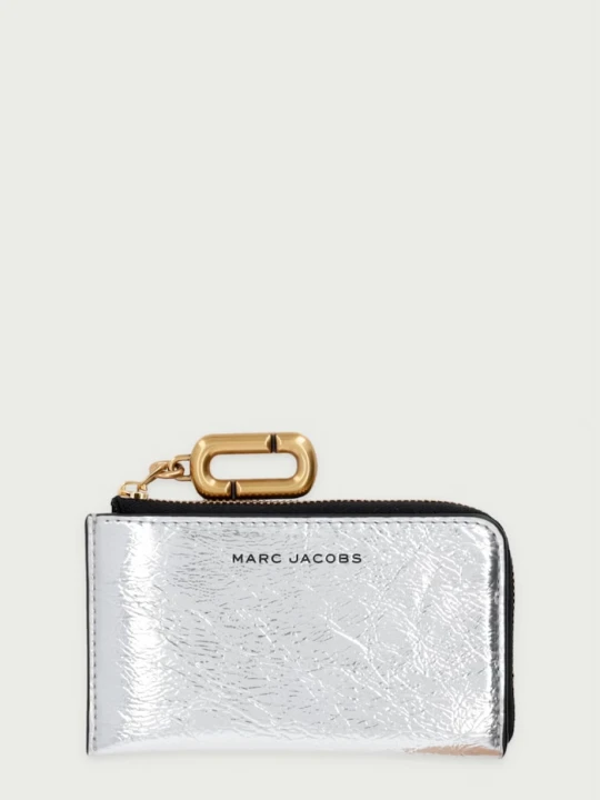 Zdjęcie produktu MARC JACOBS portmonetka damska z imitacji skóry TOP ZIP MULTI WALLET srebrny
