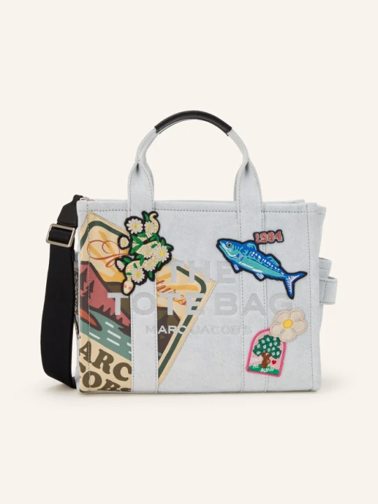 Zdjęcie produktu Marc Jacobs Shopperka The Medium Tote Denim Patches weiss niebieski