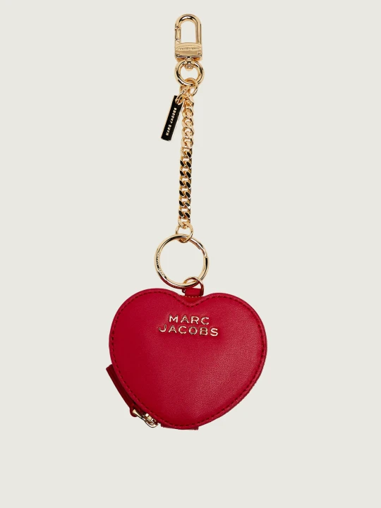 Zdjęcie produktu Marc Jacobs Skórzana portmonetka / brelok THE COOKIE POUCH CHARM czerwony