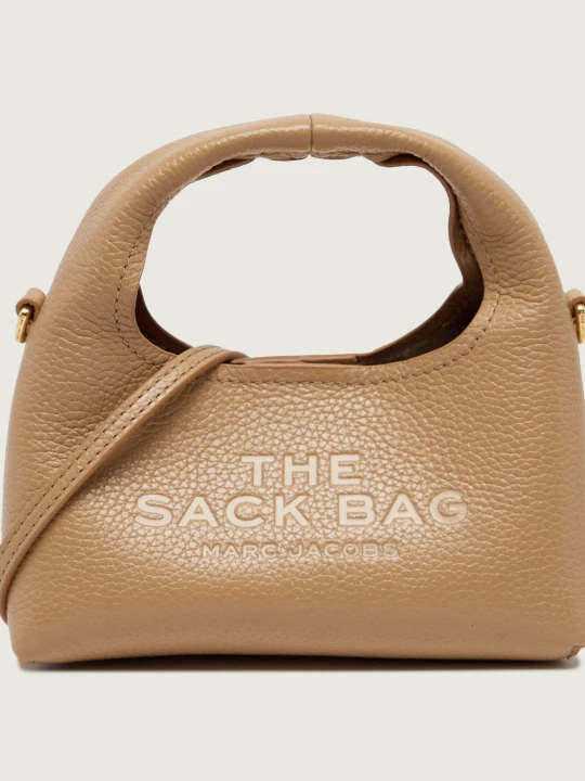 Zdjęcie produktu Marc Jacobs Skórzana torebka na ramię + saszetka The Micro Crossbody Sack Bag beżowy