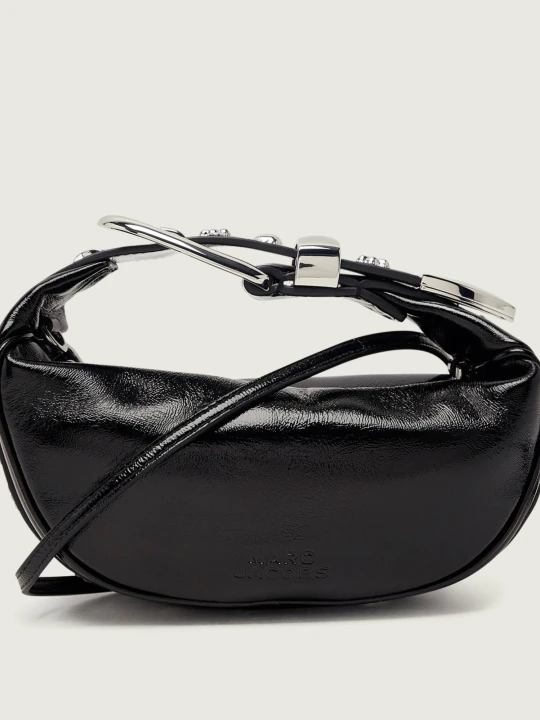 Zdjęcie produktu Marc Jacobs Skórzana torebka na ramię The Crinkle Patent Party Bag czarny