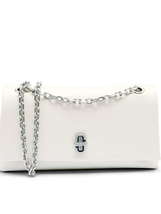 Zdjęcie produktu Marc Jacobs Skórzana torebka na ramię The Dual Chain Mini Bag beżowy