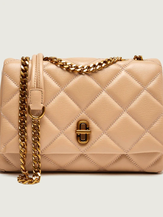 Zdjęcie produktu Marc Jacobs Skórzana torebka na ramię THE SLIM DUAL CHAIN SHOULDER beżowy