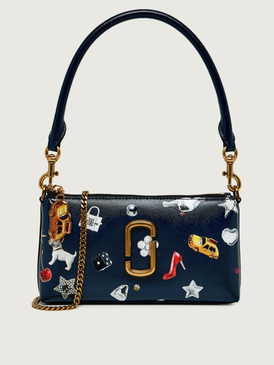 Zdjęcie produktu Marc Jacobs Skórzana torebka na ramię The Trinket Snapshot Convertible Shoulder Bag granatowy