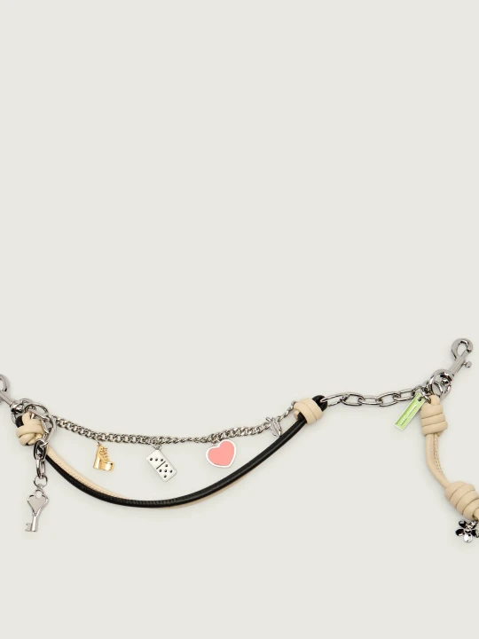 Zdjęcie produktu Marc Jacobs Skórzany brelok CHAIN BAG CHARM srebrny