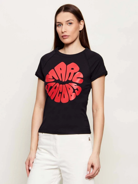 Zdjęcie produktu Marc Jacobs T-shirt Marc Kiss Shrunken | Slim Fit czarny