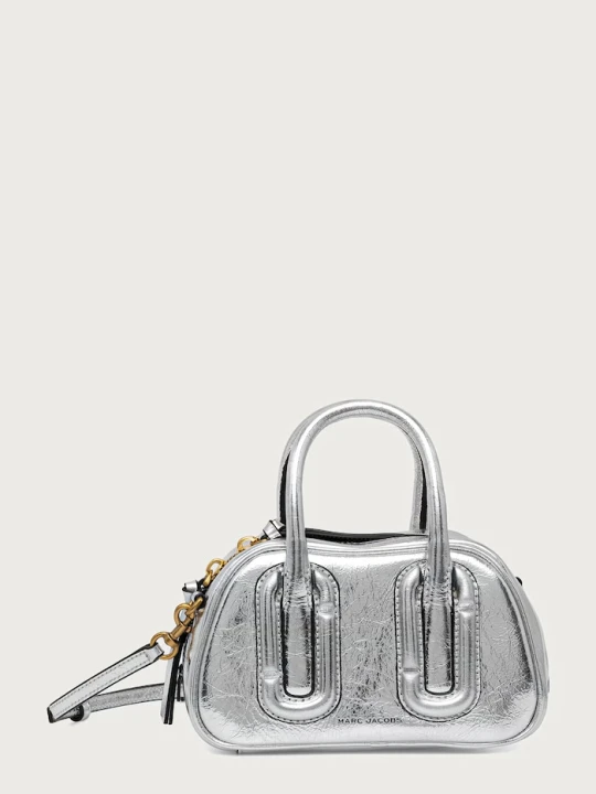 Zdjęcie produktu MARC JACOBS torebka crossbody damska skórzana BABE MINI srebrny