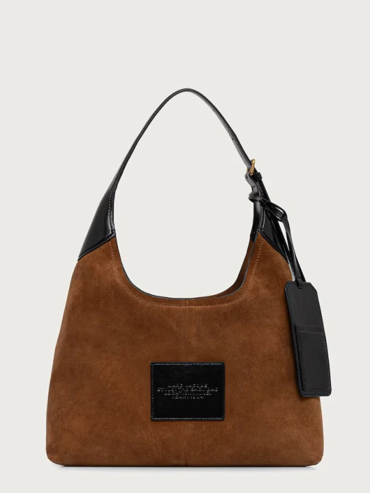 Zdjęcie produktu MARC JACOBS torebka hobo damska zamszowa THE BELTED SACK brązowy
