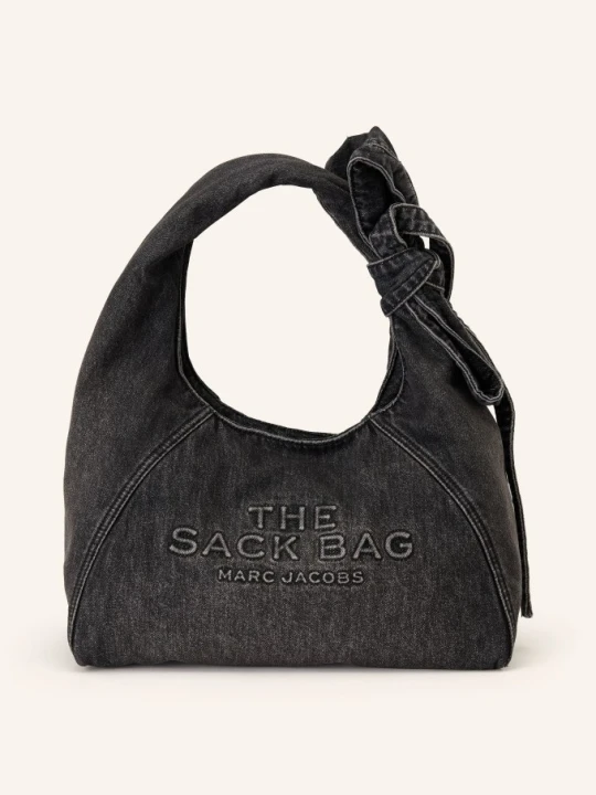 Zdjęcie produktu Marc Jacobs Torebka Hobo The Bow Denim Sack Bag schwarz CZIEMNOSZARY