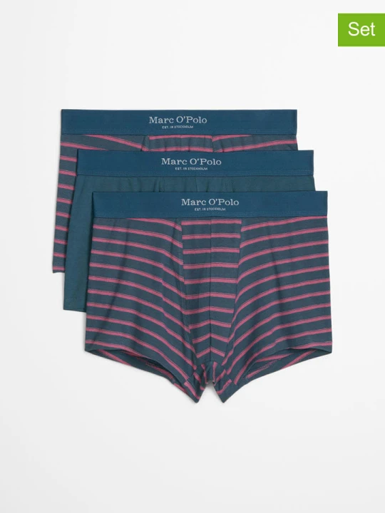 Zdjęcie produktu Marc O´Polo Bodywear Bokserki (3 pary) w kolorze niebiesko-jasnoróżowym rozmiar: M Marc O'Polo