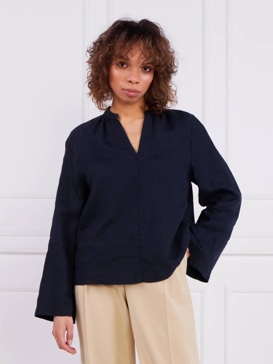 Zdjęcie produktu Marc O' Polo Lniana bluzka | Oversize fit granatowy