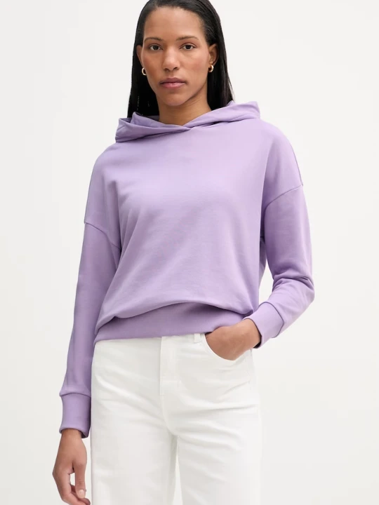Zdjęcie produktu Marc O'Polo bluza z kapturem damska bawełniana fioletowy