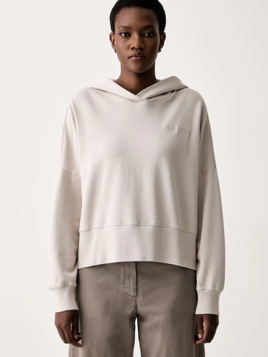 Zdjęcie produktu Marc O'Polo bluza z kapturem damska bawełniana beżowy