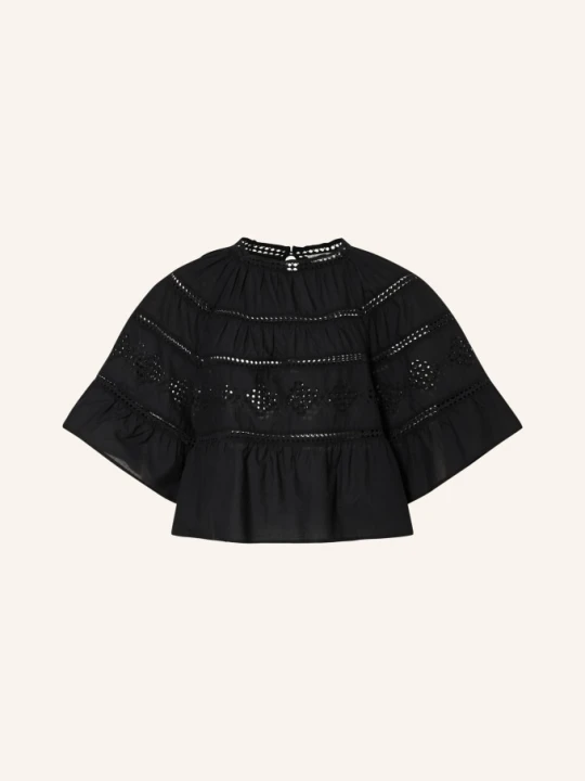 Zdjęcie produktu Marc O'polo Bluzka Z Ażurową Koronką I Rękawami 3 / 4 schwarz CZARNY