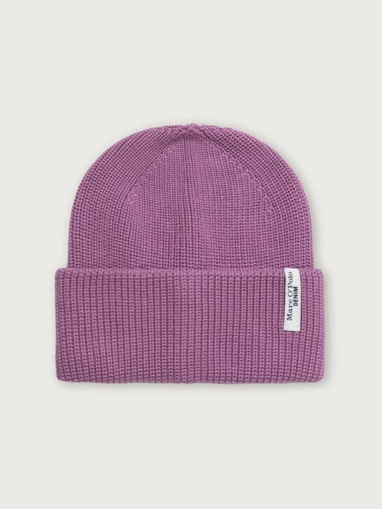 Zdjęcie produktu Marc O'Polo czapka beanie damska bawełniana fioletowy