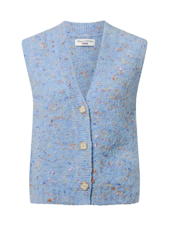 Zdjęcie produktu Marc O'Polo Denim kamizelka z dzianiny Kobiety wełna ze strzyży niebieski | wielokolorowy