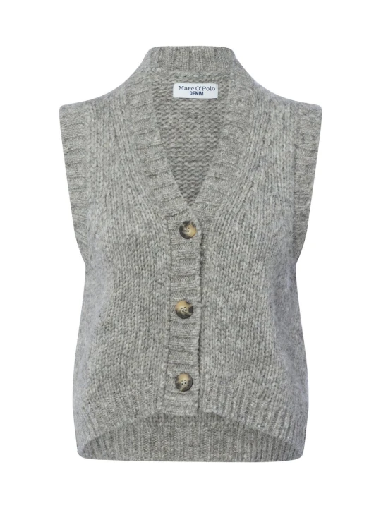 Zdjęcie produktu Marc O'Polo Denim kamizelka z dzianiny z zawartością alpaki Kobiety dzianina grubo tkana szary