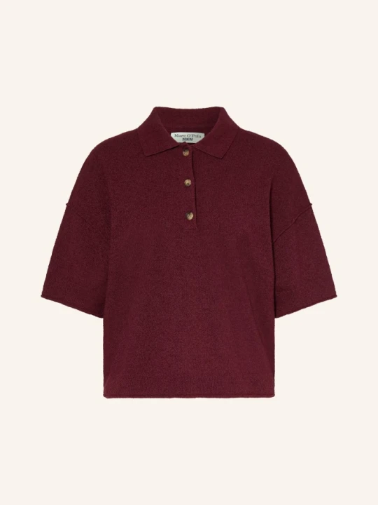 Zdjęcie produktu Marc O'polo Denim Dzianinowa Koszulka Polo Z Rękawem 3 / 4 rot CIEMNOCZERWONY