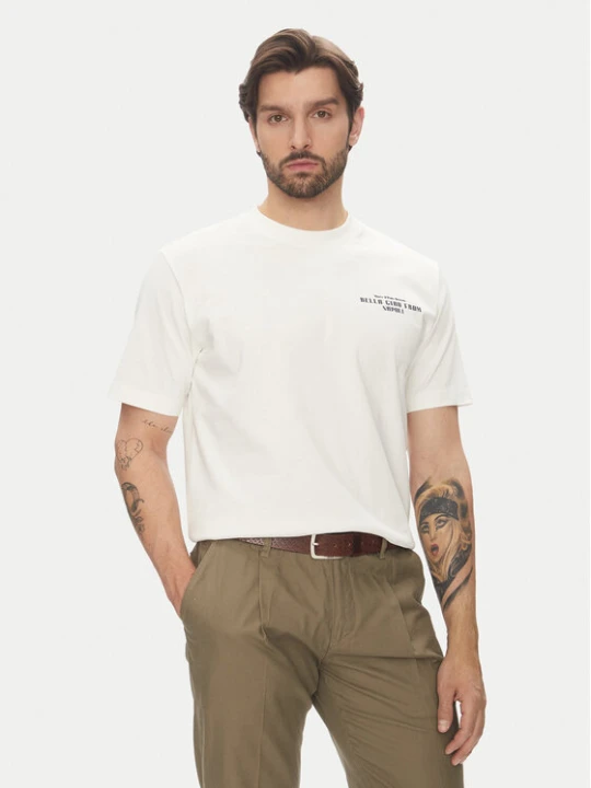 Zdjęcie produktu Marc O'Polo Denim T-Shirt 500 0007 261 Écru Oversize Kremowy