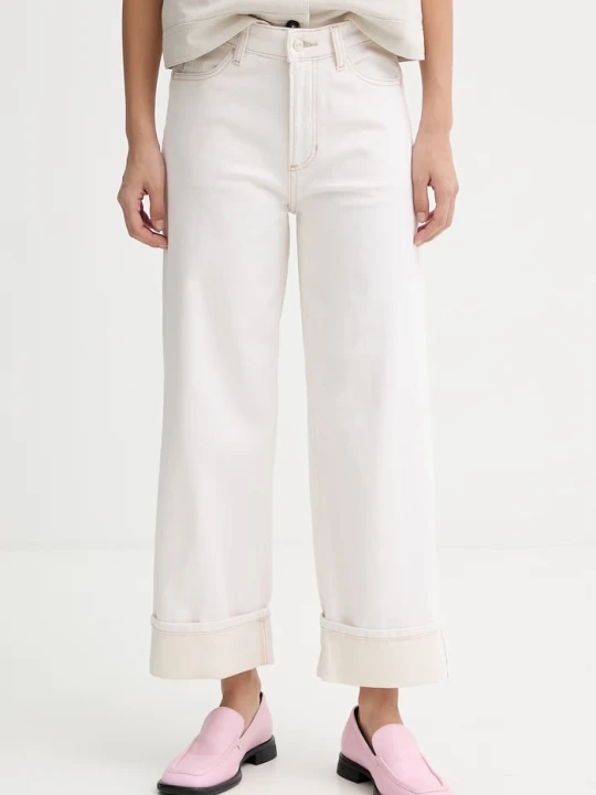 Zdjęcie produktu Marc O'Polo jeansy wide leg damskie beżowy