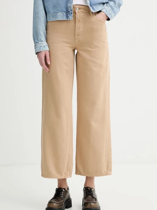 Zdjęcie produktu Marc O'Polo jeansy wide leg damskie beżowy