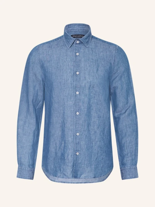 Zdjęcie produktu Marc O'polo Koszula O Kroju Shaped Fit Z Lnu blau NIEBIESKI