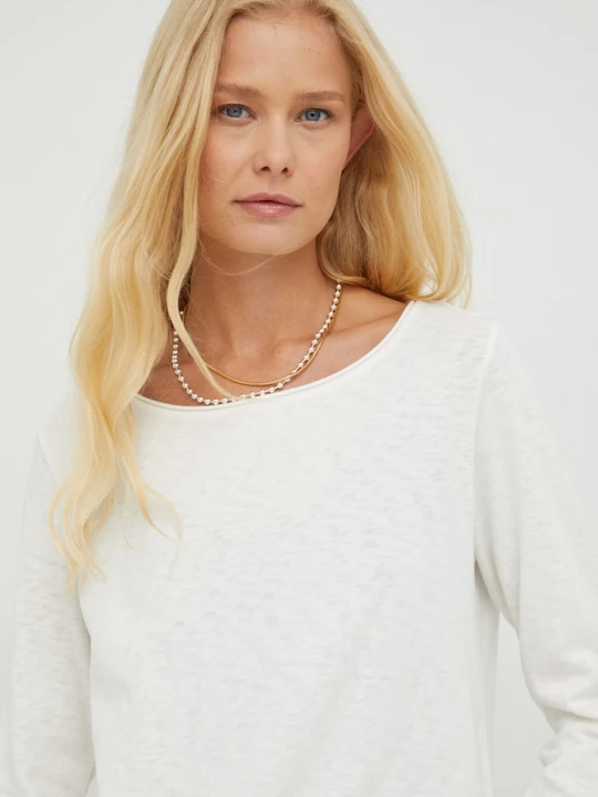 Zdjęcie produktu Marc O'Polo longsleeve damski bawełniany DENIM beżowy