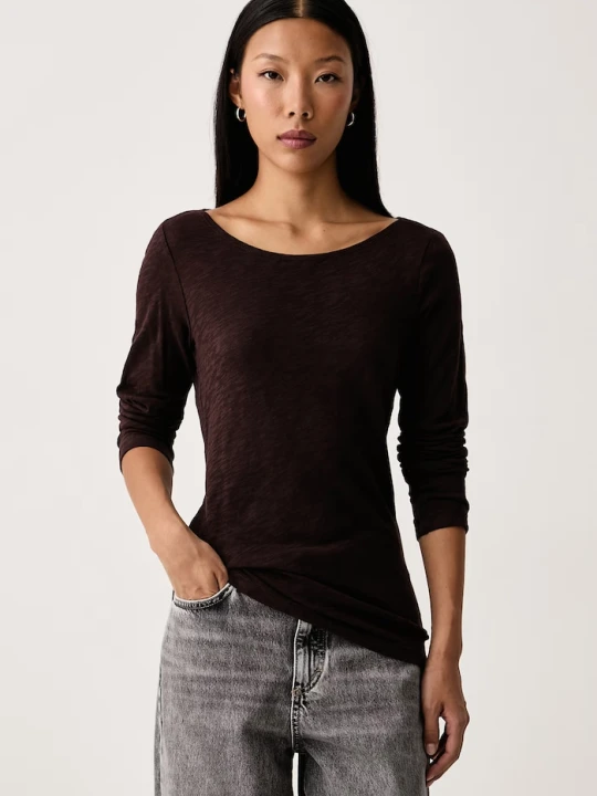 Zdjęcie produktu Marc O'Polo longsleeve damski bawełniany bordowy