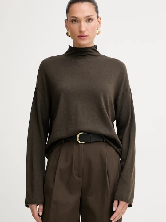 Zdjęcie produktu Marc O'Polo longsleeve damski wełniany brązowy