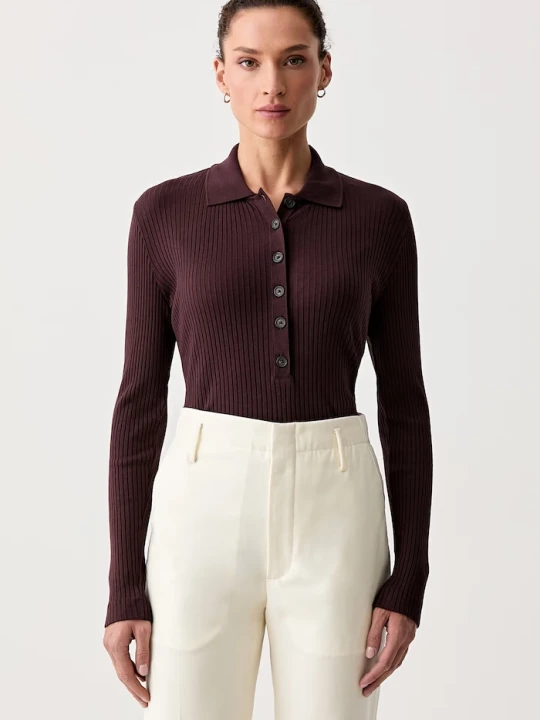 Zdjęcie produktu Marc O'Polo longsleeve damski z bawełną bordowy