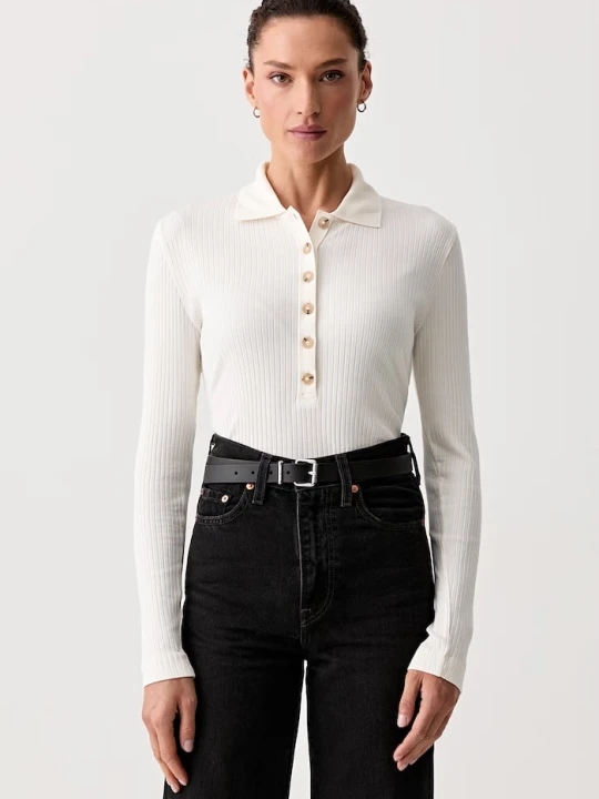 Zdjęcie produktu Marc O'Polo longsleeve damski z bawełną beżowy
