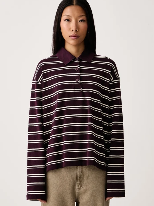 Zdjęcie produktu Marc O'Polo longsleeve damski z bawełną bordowy
