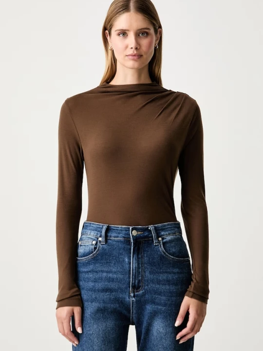 Zdjęcie produktu Marc O'Polo longsleeve damski z lyocellu brązowy