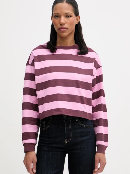 Zdjęcie produktu Marc O'Polo longsleeve damskie bawełniane bordowy