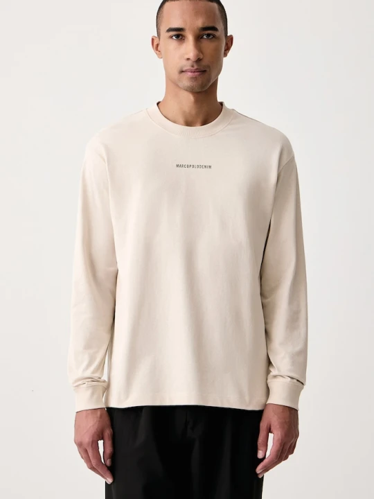 Zdjęcie produktu Marc O'Polo longsleeve męski bawełniany beżowy