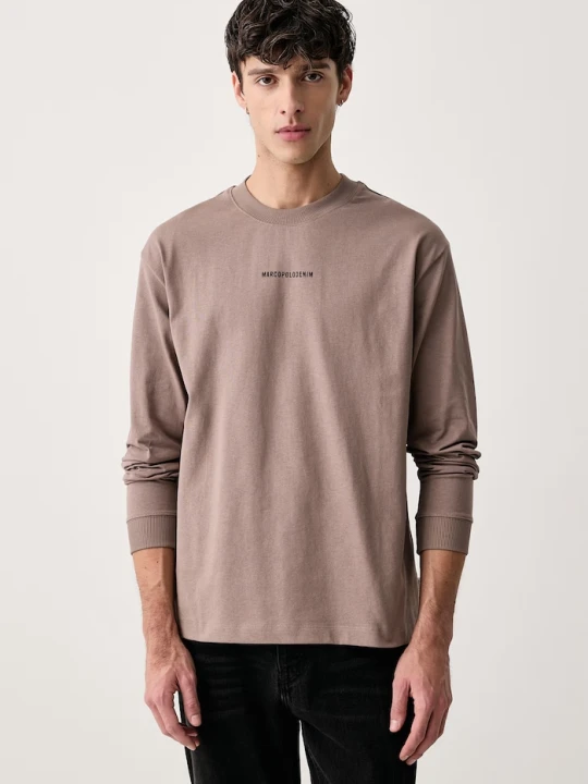 Zdjęcie produktu Marc O'Polo longsleeve męski bawełniany brązowy