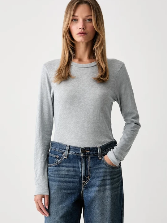 Zdjęcie produktu Marc O'Polo longsleeve sportowy damski bawełniany niebieski