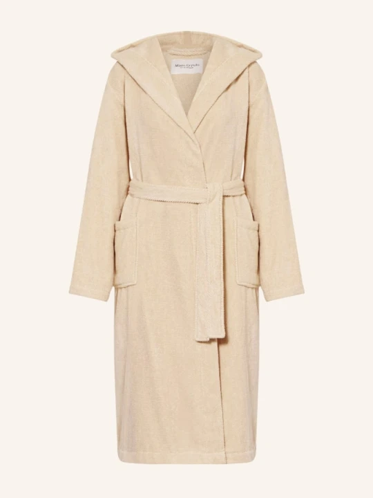 Zdjęcie produktu Marc O'polo Płaszcz Kąpielowy Damski Z Kapturem beige