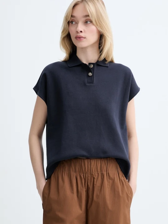 Zdjęcie produktu Marc O'Polo polo damskie bawełniane granatowy