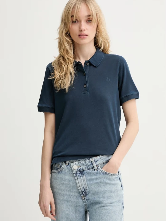 Zdjęcie produktu Marc O'Polo polo damskie bawełniane z elastanem granatowy