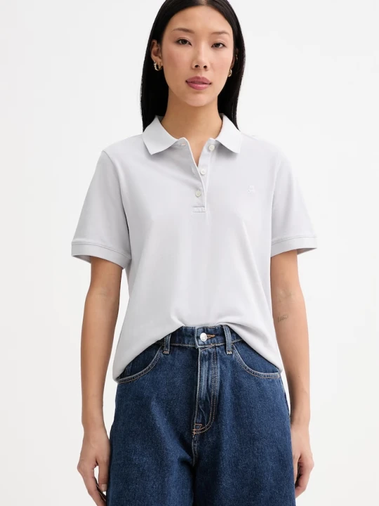 Zdjęcie produktu Marc O'Polo polo damskie bawełniane z elastanem szary