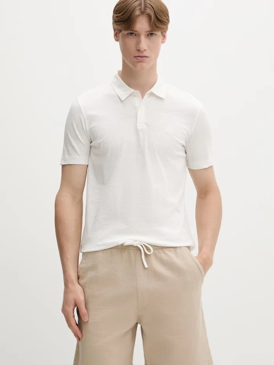 Zdjęcie produktu Marc O'Polo polo męskie bawełniane beżowy