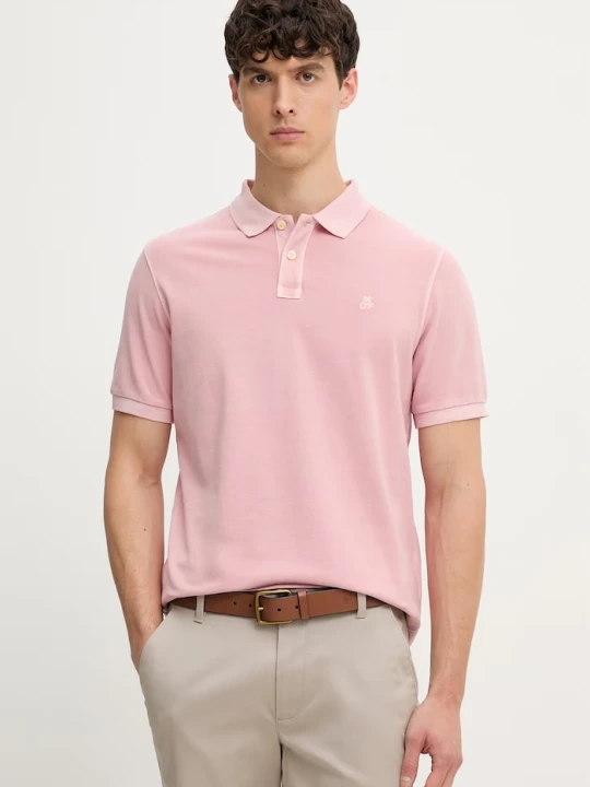 Zdjęcie produktu Marc O'Polo polo męskie bawełniane różowy
