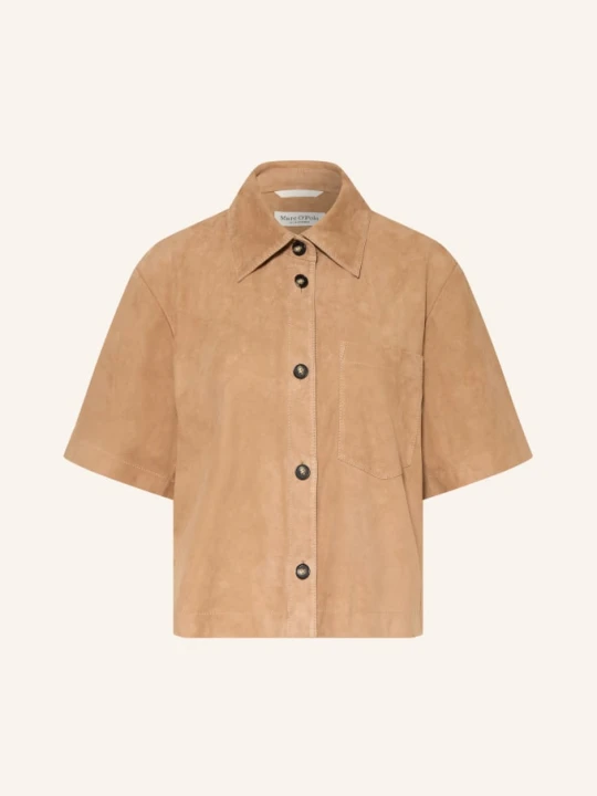 Zdjęcie produktu Marc O'polo Skórzana Bluzka beige JASNOBRĄZOWY