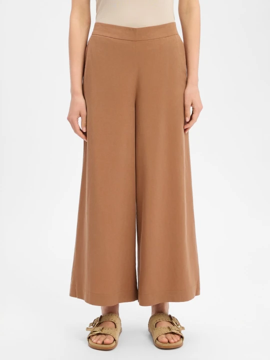 Zdjęcie produktu Marc O'Polo Spodnie typu culottes z zawartością lnu Kobiety Lyocell brązowy